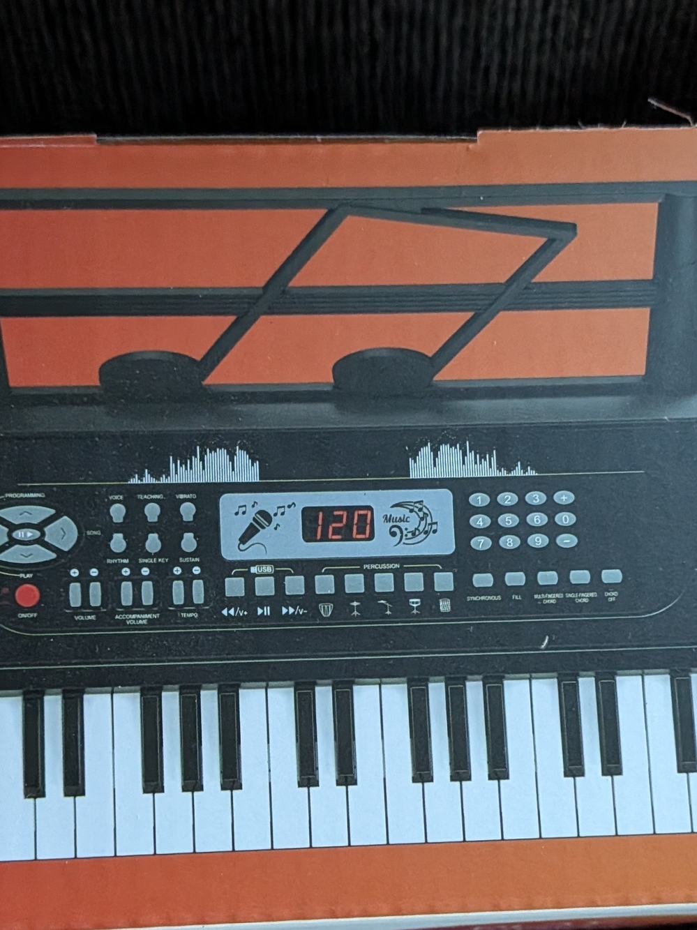 Electronic Keyboard Piano  - Orange and Black